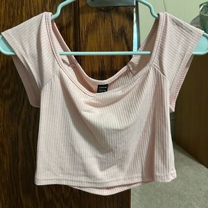 Pink square neck top